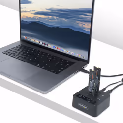 StarTech.com 1:1 M.2 NVMe Drive Duplicator, Standalone M.2 SSD Cloner/Copier up to 90GBpm, USB 3.2 20Gbps M.2 Dual-Bay Drive Dock, USB-C/A Cables Included - Additional view 8