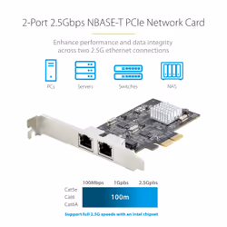StarTech.com 2-Port 2.5Gbps NBASE-T PCIe Network Card, Intel I225-V, Dual-Port Computer Network Card, Multi-Gigabit NIC, PCI Express Server LAN Card, Desktop Ethernet Interface - Additional view 8