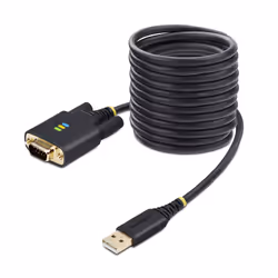 StarTech.com 10ft (3m) USB to Serial Adapter Cable, COM Retention, Interchangeable Screws/Nuts, USB-A to DB9 RS232, FTDI IC, ...