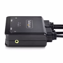 StarTech.com 2-Port Hybrid USB-C DisplayPort Cable KVM Switch, 4K 60Hz, Compact KVM with 6ft/1.8m USB-A/DisplayPort/Audio & 4ft/1.2m USB-C Integrated Host Cables, Bus Powered - Remote Push Button/Hotkey Switching - Additional view 5