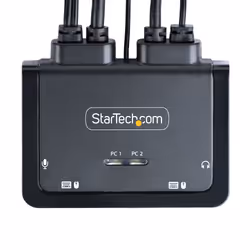 StarTech.com 2-Port Hybrid USB-C DisplayPort Cable KVM Switch, 4K 60Hz, Compact KVM with 6ft/1.8m USB-A/DisplayPort/Audio & 4ft/1.2m USB-C Integrated Host Cables, Bus Powered - Remote Push Button/Hotkey Switching - Additional view 7