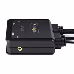 StarTech.com 2-Port Hybrid USB-C HDMI Cable KVM Switch, 4K 60Hz, Compact KVM with 6ft/1.8m USB-A/HDMI/Audio & 4ft/1.2m USB-C Integrated Host Cables, Bus Powered - Remote Push Button/Hotkey Switching - Additional view 5