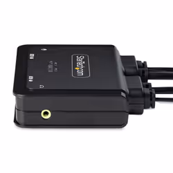 StarTech.com 2-Port USB-C Cable KVM Switch, 4K 60Hz DisplayPort Output, Compact KVM with 4ft/1.2m USB Type-C/Audio Integrated Cables, Bus Powered - Remote Push-Button/Hotkey Switching - Additional view 5