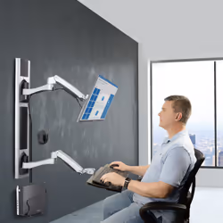 StarTech.com Wall Mount Workstation, VESA Mount For 32" Monitors (22lb/10kg), Fully Articulating Single Monitor Mount & Keyboard Tray w/Desktop Computer/PC Bracket, Standing Desk - Additional view 8