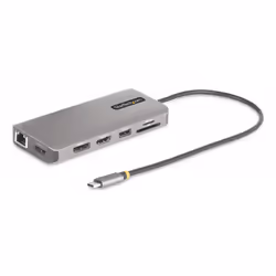 StarTech.com USB-C Triple-Monitor Multiport Adapter, Dual 4K 60Hz + 4K 30Hz HDMI & DisplayPort, 4-Port USB Hub, 100W PD Pass- ...