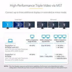 StarTech.com USB-C Triple-Monitor Multiport Adapter, Dual 4K 60Hz + 4K 30Hz HDMI & DisplayPort, 4-Port USB Hub, 100W PD Pass-Through, GbE, SD/MicroSD Card Readers - Additional view 4