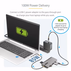 StarTech.com USB-C Triple-Monitor Multiport Adapter, Dual 4K 60Hz + 4K 30Hz HDMI & DisplayPort, 4-Port USB Hub, 100W PD Pass-Through, GbE, SD/MicroSD Card Readers - Additional view 5