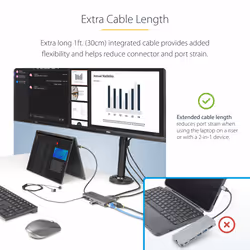 StarTech.com USB-C Triple-Monitor Multiport Adapter, Dual 4K 60Hz + 4K 30Hz HDMI & DisplayPort, 4-Port USB Hub, 100W PD Pass-Through, GbE, SD/MicroSD Card Readers - Additional view 6