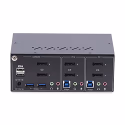 StarTech.com 2-Port Dual-Monitor DisplayPort KVM Switch, 4K 60Hz, 2x USB 5Gbps Hub Ports, 2x USB 2.0 HID Ports, Hotkey and Push-Button Switching, TAA Compliant - ESD Level 3 Protection - Additional view 4