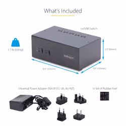 StarTech.com 2-Port Dual-Monitor DisplayPort KVM Switch, 4K 60Hz, 2x USB 5Gbps Hub Ports, 2x USB 2.0 HID Ports, Hotkey and Push-Button Switching, TAA Compliant - ESD Level 3 Protection - Additional view 8