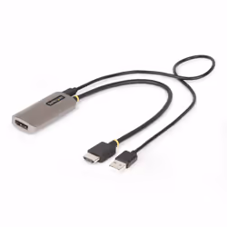 StarTech.com 1ft (30cm) HDMI to DisplayPort Adapter Cable, 8K 60Hz, Active HDMI 2.1 to DP 1.4 Video Converter, USB Bus Powere ...