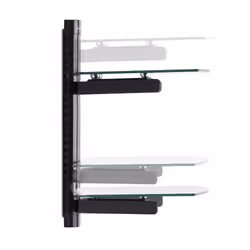 StarTech.com Dual Floating Wall-Mounted AV Shelves, Adjustable Height Shelf For Under TV, Organize A/V Equipment On Black Tempered Glass Shelves - Additional view 5