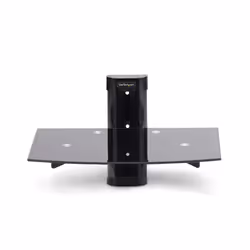 StarTech.com Floating Wall-Mounted AV Shelf, Adjustable Height Shelf For Under TV, Organize A/V Equipment On Black Tempered Glass Shelf