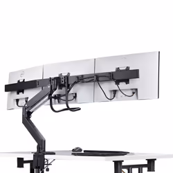 StarTech.com Crossbar Triple Monitor Desk Mount For Up To Three 27in Screens, VESA 75x75/100x100, Tool-Less Arm Adjustments, C-Clamp/Grommet, Spring-Assisted Arm - Additional view 4