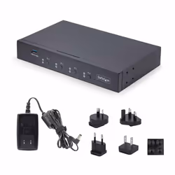 StarTech.com 4-Port KM Switch with Mouse Switching, USB Switch for Keyboard/Mouse, 3.5mm/USB Audio, Peripheral Sharing for 4 Computers, TAA Compliant - Additional view 5