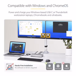 StarTech.com USB4 Docking Station, USB-C 40Gbps, Dual Video HDMI, Up to 2x 4K 60Hz 4:4:4 (RGB) or 2x 4K 120Hz 4:2:2, Multi-Monitor Dock, 6x USB, 2.5GbE, 100W PD - Additional view 4