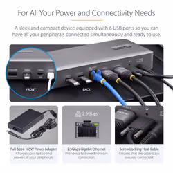 StarTech.com USB4 Docking Station, USB-C 40Gbps, Dual Video HDMI, Up to 2x 4K 60Hz 4:4:4 (RGB) or 2x 4K 120Hz 4:2:2, Multi-Monitor Dock, 6x USB, 2.5GbE, 100W PD - Additional view 5