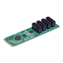 StarTech.com 4-Port M.2 to SATA Adapter Card, M.2 PCIe 3.0 to SATA HDD/SSD Expansion Card, ASM1064 Chipset, M.2 NVMe to 4x HD ...