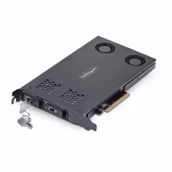 StarTech.com Dual-Bay M.2 NVMe SSD to PCIe x8 Removable Mobile Rack; Bifurcation Required; Tool-less Installation, PCIe Backp ...