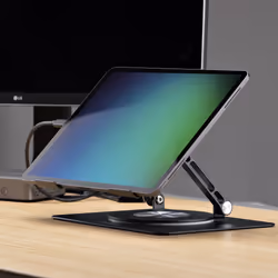StarTech.com Rotating Laptop Stand, 360 Swivel, Ergonomic Desk Riser for Computer, Elevated Tray w/ Adjustable Tilt, Max 11lb/5kg, Aluminum Build, Portable Design - Additional view 5