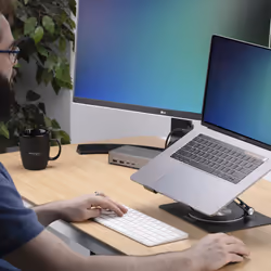 StarTech.com Rotating Laptop Stand, 360 Swivel, Ergonomic Desk Riser for Computer, Elevated Tray w/ Adjustable Tilt, Max 11lb/5kg, Aluminum Build, Portable Design - Additional view 6