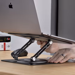 StarTech.com Rotating Laptop Stand, 360 Swivel, Ergonomic Desk Riser for Computer, Elevated Tray w/ Adjustable Tilt, Max 11lb/5kg, Aluminum Build, Portable Design - Additional view 7