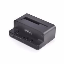 StarTech.com M.2 NVMe to 2.5/3.5" SATA Drive Duplicator, Dual Bay Standalone SSD Cloner/Drive Dock, Bidirectional NVMe to SAT ...