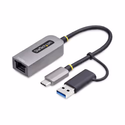 StarTech.com 2.5GbE USB-C to Ethernet Adapter with USB-A Converter, NBASE-T NIC, USB 3.0 Type-C 2.5/1G Multi Speed Network, T ...