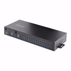StarTech.com 16-Port Industrial USB 5Gbps Hub with Power Adapter, Metal Enclosure, Mountable, ESD Protection, Terminal Block ...