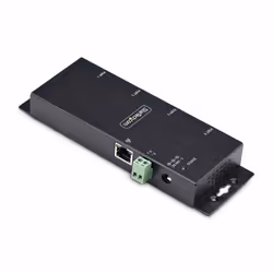 StarTech.com 4-Port Serial to Ethernet Adapter, IP Serial Device Server For Remote RS232 Devices, Wall/DIN Rail Mountable, Metal Housing, RJ45 LAN to DB9 Serial Converter