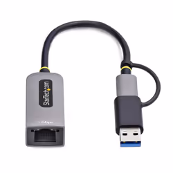 StarTech.com USB-C to Ethernet Adapter with USB-A Dongle, 10/100/1000Mbps, USB 3.0 to Gigabit Ethernet Network Adapter, 6in/15cm Attached Cable, USB GbE Adapter - Additional view 4