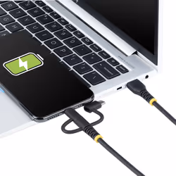 StarTech.com 3.3ft (1m) Rugged USB Multi Charging Cable, USB to Lightning/Micro-USB/Type-C, Apple MFi Certified, Aramid Jacket, Universal 3-in-1 USB Charger Cord for iPhone/iPad/Android - Additional view 8