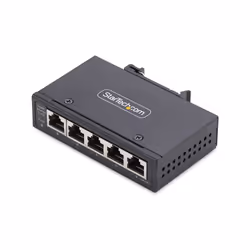StarTech.com 5-Port Unmanaged Industrial Network Switch, 100/1000 Ethernet, DIN Rail/Wall-Mountable, Rugged IP30 Gigabit Swit ...