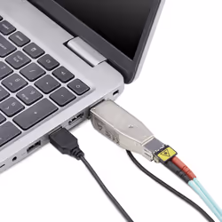 StarTech.com Gigabit Fiber to RJ45 Ethernet Media Converter Dongle, Optical Singlemode 10km/Multimode 800m, USB Powered, Compact Design, Metal Housing, Micro Mini, TAA - Additional view 6
