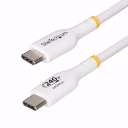 StarTech.com 1m White USB-C Charging Cable, USB-IF Certified USB C Cable, 240W PD EPR, USB 2.0 Type-C Laptop Charger Cord, US ...