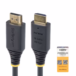 StarTech.com 1.5m (4.9ft) Premium Certified High Speed HDMI Cable, 4K 60Hz/1440p 144Hz, HDR10/HDCP 2.2/ARC, 18Gbps, UHD HDMI ...