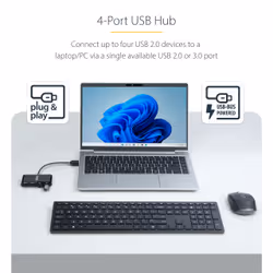 StarTech.com ST4200MINI2-USB-HUB interface hub USB 2.0 480 Mbit/s Black - Additional view 8
