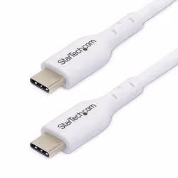 StarTech.com 2m (6.6ft) White USB-C Charging Cable, USB C Cable, USB 2.0 Type-C Laptop Charger Cord, 60W 3A Power Delivery, T ...