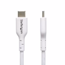 StarTech.com 2m (6.6ft) White USB-C Charging Cable, USB C Cable, USB 2.0 Type-C Laptop Charger Cord, 60W 3A Power Delivery, TPE Jacket, USB-C Data Transfer Cable, M/M