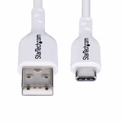 StarTech.com 6.6ft (2m) USB-A to USB-C Charging Cable, Charge & Sync, 3A, USB 2.0, TPE Jacket - White USB Charging Cord - Additional view 6