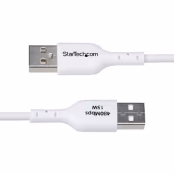 StarTech.com 3ft (1m) USB-A to USB-C Charging Cable, Charge & Sync, 3A, USB 2.0, TPE Jacket - White USB Charging Cord - Additional view 4