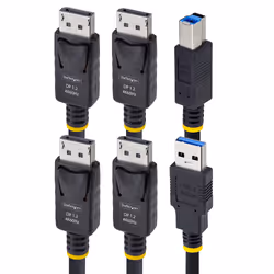 StarTech.com 6ft (1.8m) Dual-DisplayPort and USB 5Gbps KVM Cable, 4K 60Hz, DP 1.2 and USB Combo Cable for Dual-Monitor KVM Switches