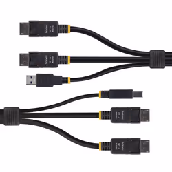 StarTech.com 6ft (1.8m) Dual-DisplayPort and USB 5Gbps KVM Cable, 4K 60Hz, DP 1.2 and USB Combo Cable for Dual-Monitor KVM Switches - Additional view 4