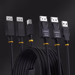 StarTech.com 6ft (1.8m) Dual-DisplayPort and USB 5Gbps KVM Cable, 4K 60Hz, DP 1.2 and USB Combo Cable for Dual-Monitor KVM Switches - Additional view 5
