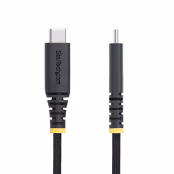 StarTech.com 10ft (3m) USB-C Charging Cable, Side Screw Locking, 240W (5A) PD EPR, Silicone Jacket w/Braided Nylon, USB 2.0 Laptop Charger Cable, USB-IF Certified, Rugged USB-C Charging Cord