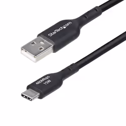 StarTech.com 3m (9.8ft) USB-A to USB-C Charging Cable, Charge & Sync, 3A, USB 2.0, TPE Jacket - Black USB Charging Cord, 3 m, ...