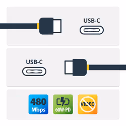 StarTech.com 13ft (4m) USB-C Charging Cable, Charge & Sync, 60W (3A) PD, USB 2.0 Laptop Charger Cable, TPE Jacket - Black USB C Charging Cord - Additional view 5