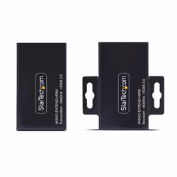 StarTech.com HDMI Extender Over CAT5e/CAT6, 4K 60Hz, Up to 200ft (60m), Transmitter and Receiver Kit, Power Over Cable, Compact Form Factor