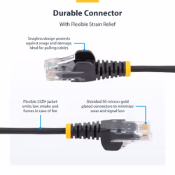 StarTech.com 2m Orange Slim CAT6 Ethernet Cable, Snagless, 100W PoE, UTP, LSZH, 28AWG Pure Bare Copper Wire, Slim RJ45 Network Patch Cord w/Strain Reliefs, Fluke Tested - Additional view 7