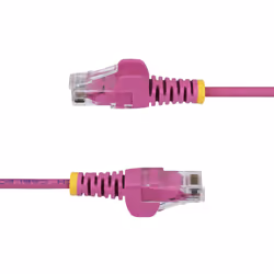 StarTech.com 50cm Pink Slim CAT6 Ethernet Cable, Snagless, 100W PoE, UTP, LSZH, 28AWG Pure Bare Copper Wire, Slim RJ45 Network Patch Cord w/Strain Reliefs, Fluke Tested - Additional view 3